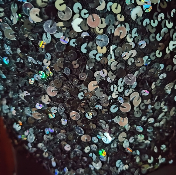 Scala Black Sequined Strapless Fit & Flare Dress - Picture 6 of 10